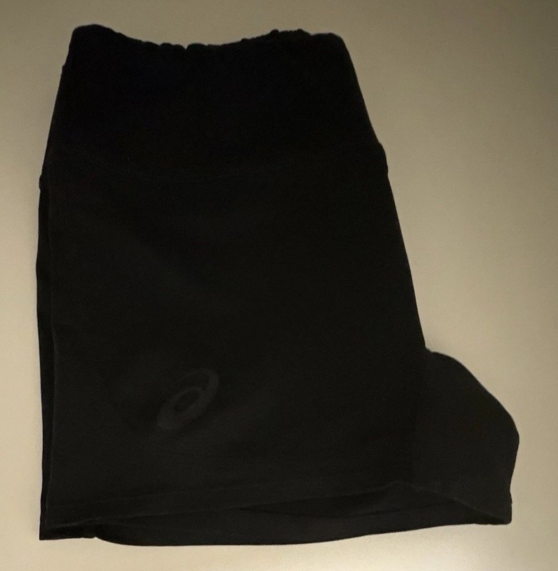 ASICS Youth 4” Volleyball Shorts Black Size Medium  Compression Spandex