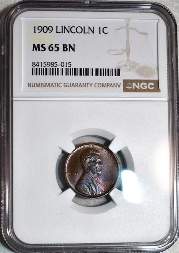 NGC MS-65 BN 1909-P Lincoln Cent, Beautifully Toned, Blazing Gem!