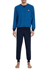 G&ouml;tzburg Herren Pyjama blau l&auml;ngsgestreift - Schlafanzug - Nachtw&auml;sche