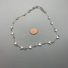 Vintage Mickey Mouse Necklace Head Silhouette Disney Silver Tone 14  RARE