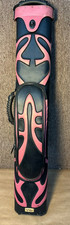 Elite Pool Cue Case Leather With Shoulder Strap Black And Pink