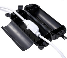 Black Outdoor Extension Cord Cover IP44 Waterproof, Weather-Resistant Electric C