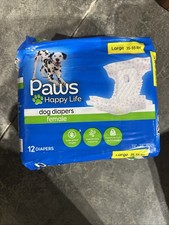 Paws Disposable Female Dog Diapers Wraps Large 12 Count 35-55 Pound