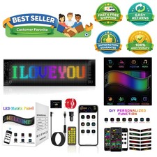 Digital LED Display Sign for Cars, Trucks SUVs - Bluetooth Controlled, 13.7...