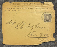 1890s Mozambique Lourenço Marques 20 Reis Cover to New York R.E. Dietz Co