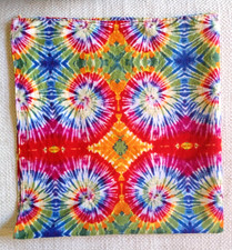 Multicolor Tie Dye Cotton Bandanna Scarf - 20 x 22 inches