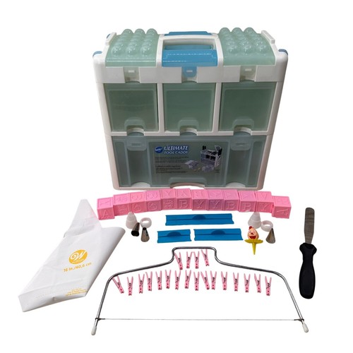 Wilton Ultimate Tool Caddy Cake Decorating Storage Box Organizer Tips Set Teal