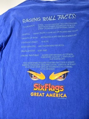 VTG Raging Bull Roller Coaster T-shirt Six Flags Great America