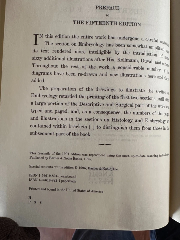 Gray's Anatomy Fifteenth Edition Barnes & Noble Hardcover Illustrated Medical - Image 3 of 4