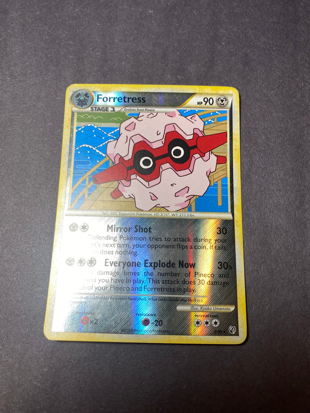 Forretress Pokemon Card 3/90 Reverse Holo Rare LP Undaunted TCG