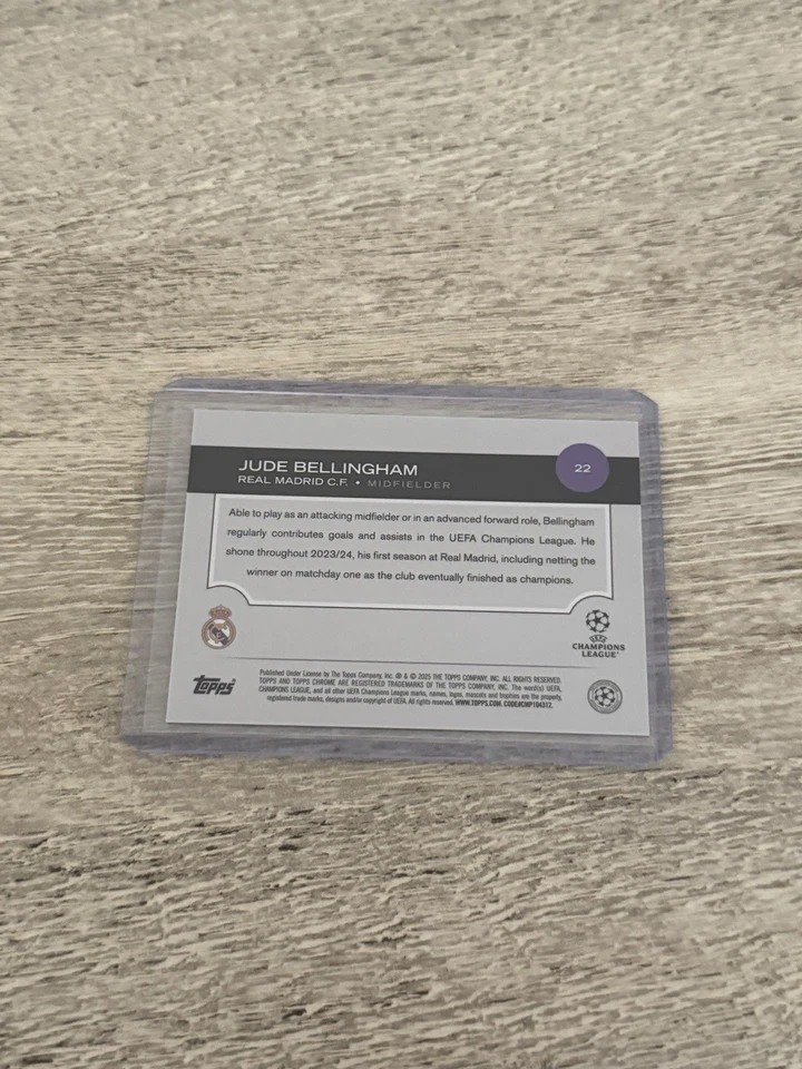 Topps Chrome Jude Bellingham /75 Logo Fractor Store Exclusive Champions League - Image 2 of 3