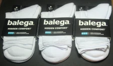 Balega Hidden Comfort Mini Crew M (Unisex) White (3 Pairs)