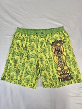 Looney Tunes Swim Trunks Mens Large Bugs Bunny Taz Tweety All Over Print Shorts
