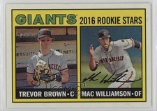 2016 Topps Heritage Rookie Stars Gum Damage Back Trevor Brown Mac Williamson 0b0