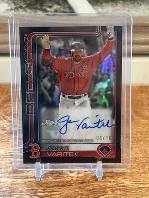 2025 Topps Chrome Update Legends Jason Varitek Black Refractor Auto /10 Red Sox