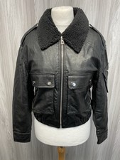 Giacca oversize Bershka nera collo pelliccia ecopelle stile aviatore UKL PS