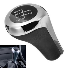 Schaltknauf Schalthebel Echtleder Knauf 5 Gang für BMW 3er 5er 6er x3 x5 Silber