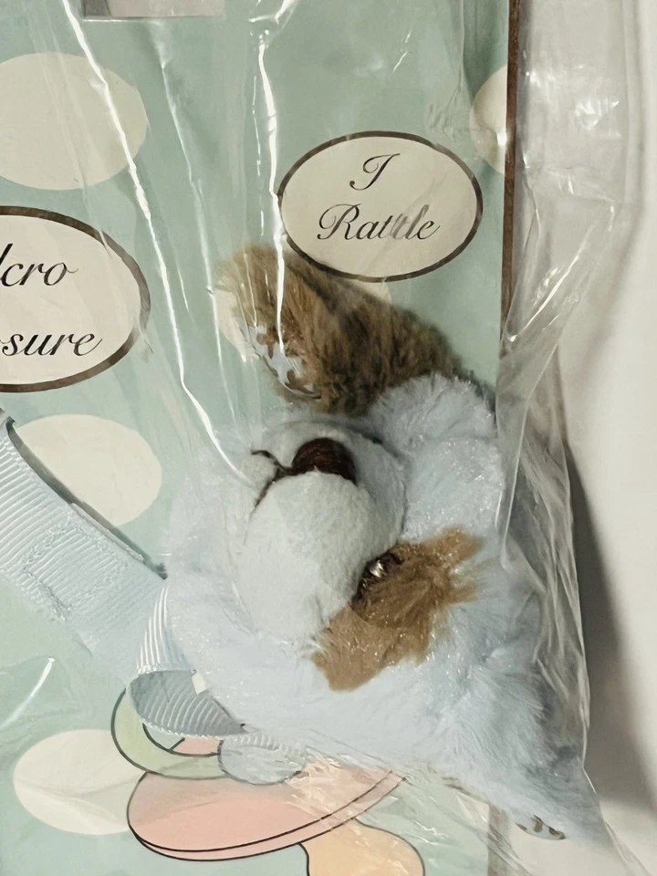 Bearington Baby Collection Waggles Cachorro Perro Chupete Clip Soporte Sonajero Azul Foto 3 de 4