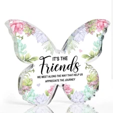 Friendship Birthday Gifts for Women: Butterfly Heart Keepsake and Friends 