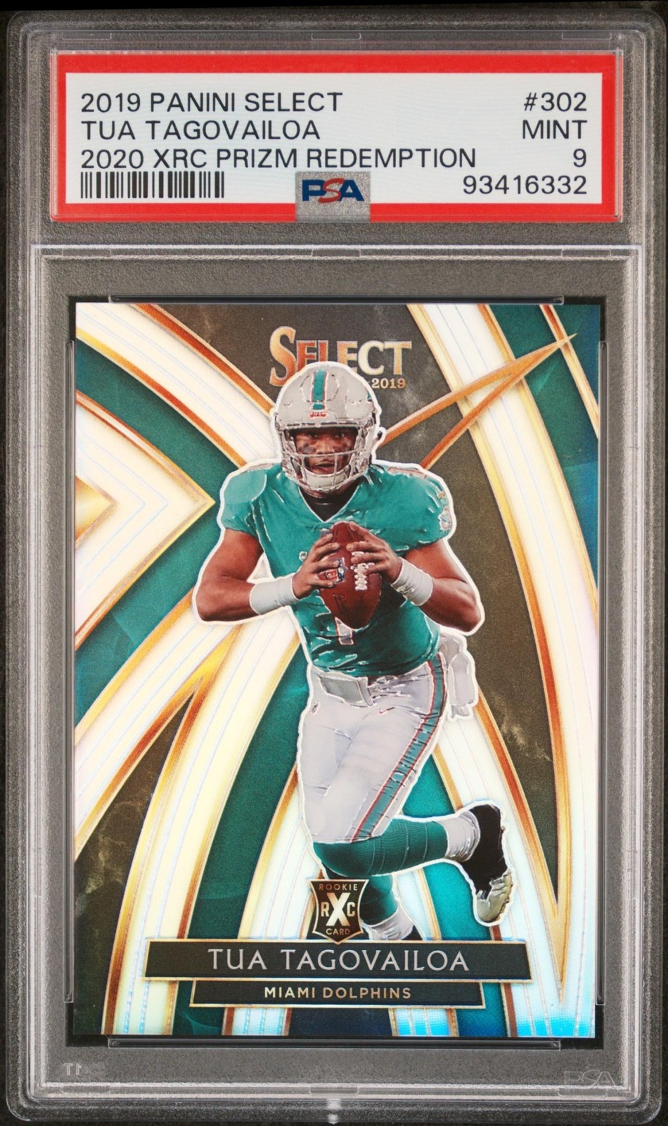 2019 Select Football Tua Tagovailoa #302 Rookie Silver XRC PSA 9