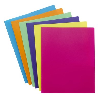 Poly Two-Pocket Folder Letter Size Assorted Bright Colors 6 per Pack 87761