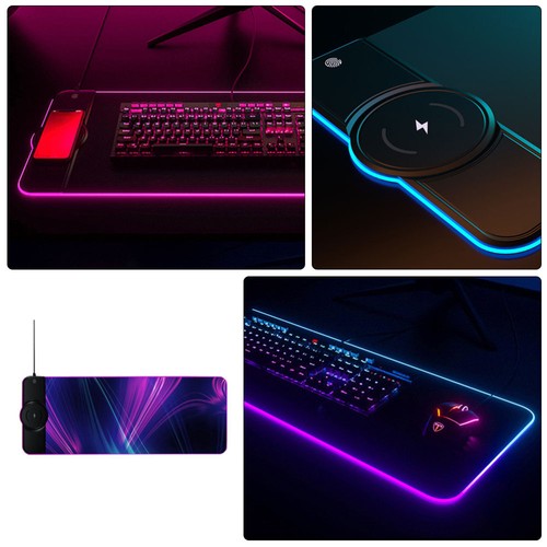 Gaming Mouse Pad Large Mousepad Wireless Charging Anti-Slip Keyboard Mouse Mat - 第 8/12 張圖片