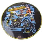 Vintage Harley Davidson Motorcycles Sign - Biker Babe Gas Pump Porcelain Sign