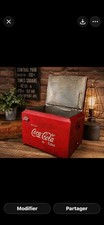 Glacière vintage Coca-Cola en métal rouge style industriel déco loft