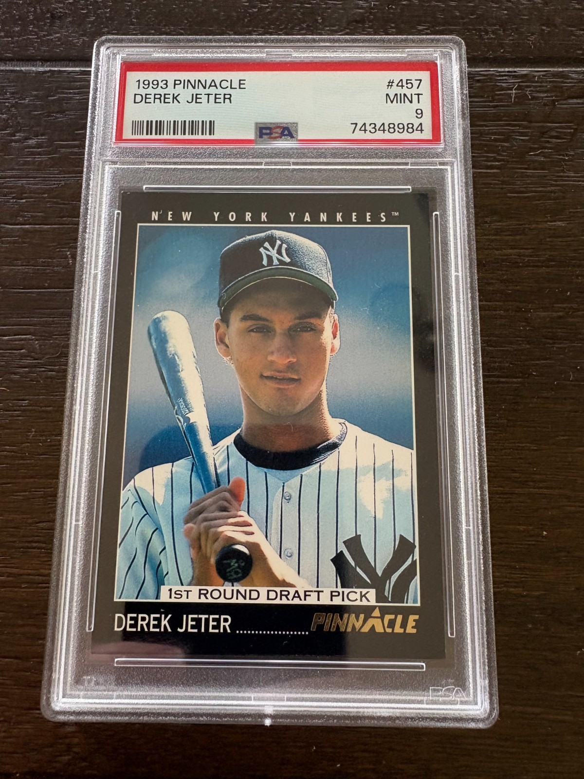 1993 Pinnacle - 1st Round Draft Pick Derek Jeter #457 (RC) - PSA 9 view 1