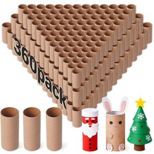 360 Pack Brown Cardboard Tubes for Crafts Bulk Paper Rolls Kids DIY