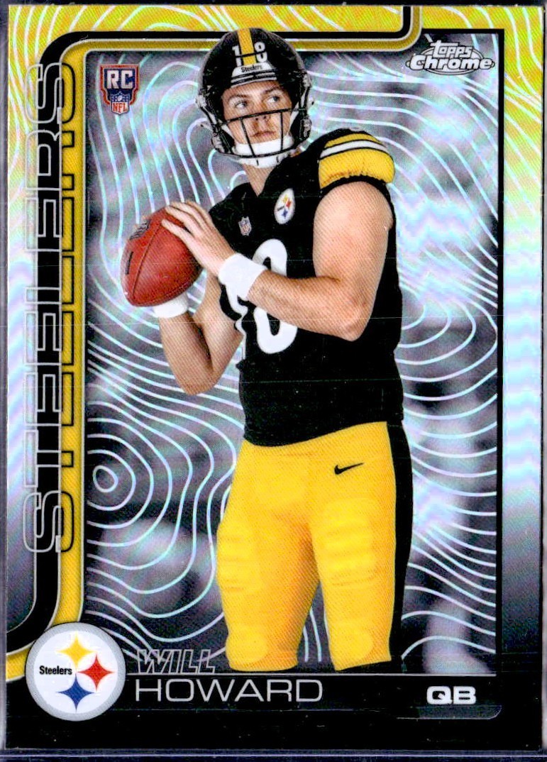 WILL HOWARD RC 2025 TOPPS CHROME ETCH VARIATION REFRACTOR ROOKIE #321 STEELERS
