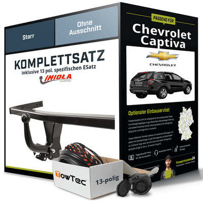 Für CHEVROLET Captiva Typ C100 , C140 Anhängerkupplung starr +eSatz 13pol 06.06-