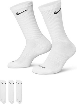 Nike Everyday Plus Cushioned Training Crew Socks (3 Pair) - Color White / Large