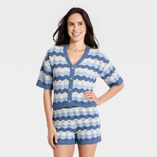 Women Short Sleeve Cardigan Sweater - Universal