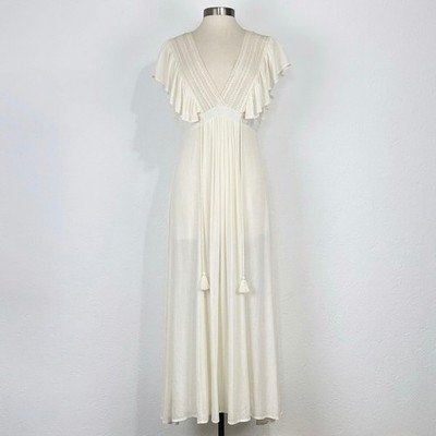 Baltic Born Boho Chic Peasant Renaissance Maxi Dress Small Cottage Ruffle  Slits | eBay