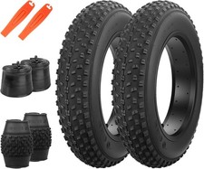 Fat Bike Tire Electric Bike Tire 16 x 4.0 inch Black - 2 Tires 2 Inner Tubes