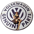 Vintage Volkswagen Sign - Porcelain Dealership Sales VW Automobile Gas Pump Sign