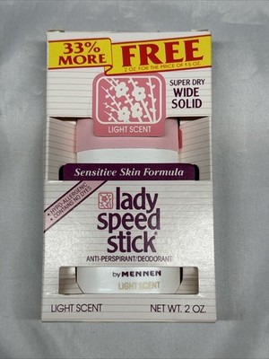 Vintage Lady Speed Stick MENNEN Sensitive Skin Light 2 OZ NOS Prop