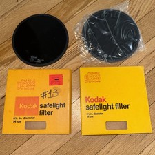 Vintage Kodak No.13 Round Safelight Filter 5   Darkroom Glass Lot of 2 NOS
