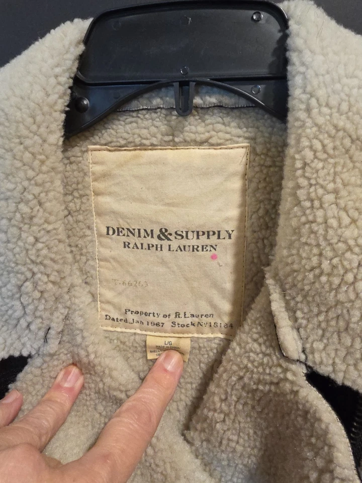 Chaqueta de motociclista Ralph Lauren Denim Supply para mujer L piel de oveja cuero vegano Foto 2 de 4