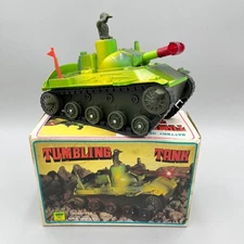 Tumbling Tank Battery Operated Toy Wu Chou Made in Taiwan 1970s Vintage #548