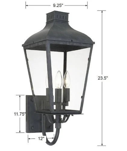 Crystorama Dumont 23 1/2" High Graphite Outdoor Wall Light - Picture 9 of 9