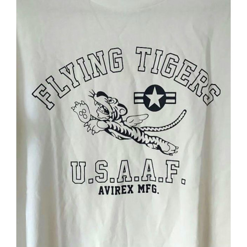 美品　アヴィレックス　 FLYING TIGERS TANKERS AVIREX アビレックス 長袖 ワッフルTシャツ FLYING TIGERS