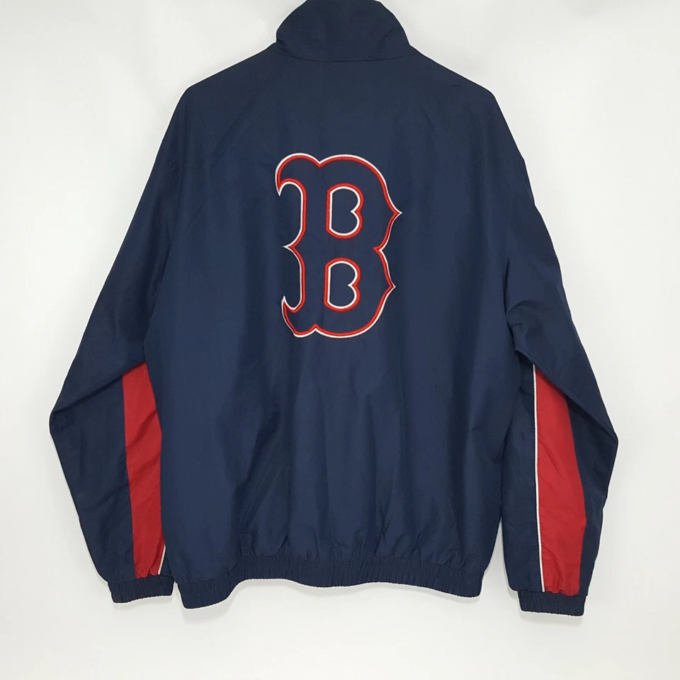 波士顿红袜队美国职棒大联盟轰炸机夹克全拉链 GIII G3 现场棒球大号 — 第 3/4 张图片