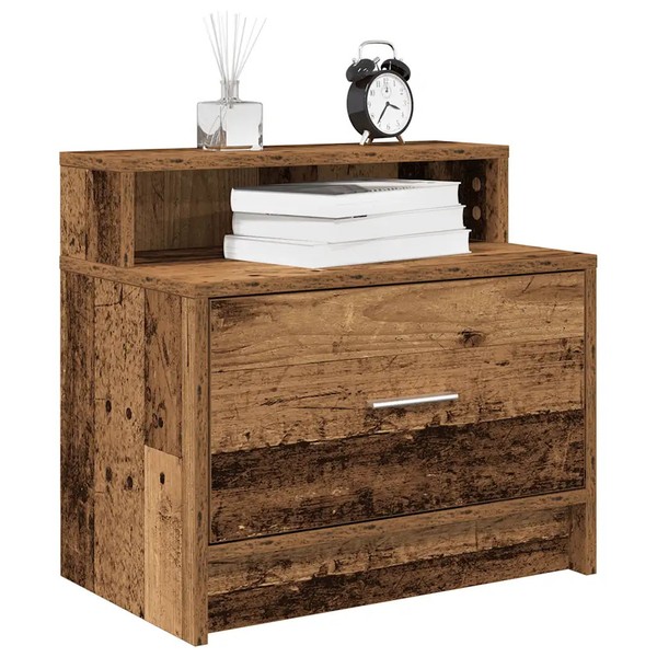 Nachttische Mit Schubladen 2Er Set Altholz-Optik 51X31X47 Cm-image