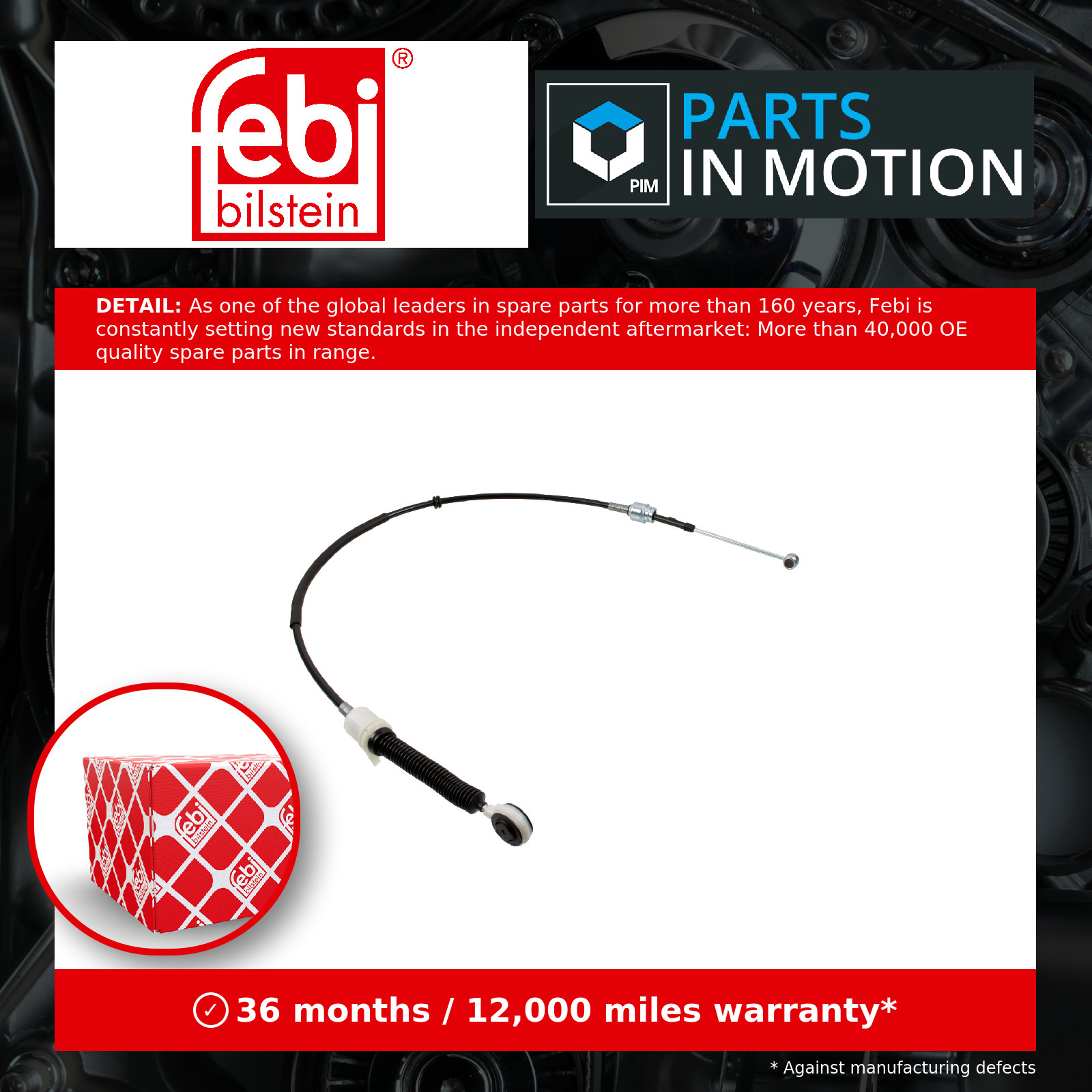 Gear Change Cable Left 186541 Febi 25112753894 25112755647 25117594647 Quality