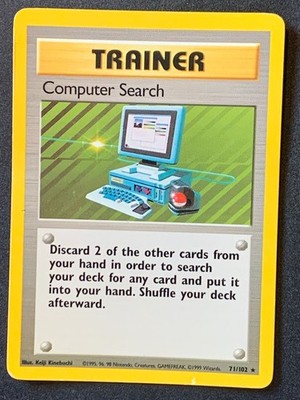 Computer Search 71/102 Base set non holo rare vintage WOTC pokemon card