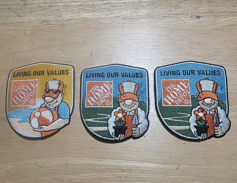 Home Depot Seasonal Homer Award Patch, Beach Ball And Flowers