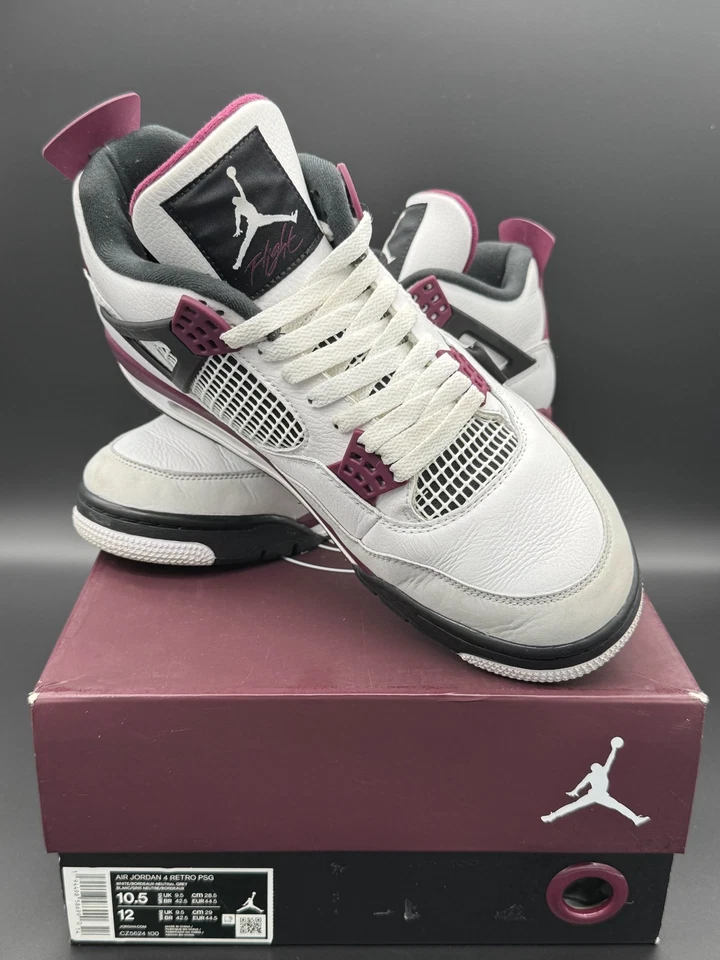 Talla 10.5 - Jordan 4 Retro x Paris Saint-Germain Burdeos 2020 Foto 2 de 4