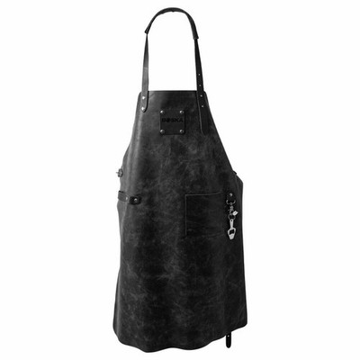 Boska Grillschürze Mr. Smith Black, BBQ-Schürze, europäisches Leder, Schwarz